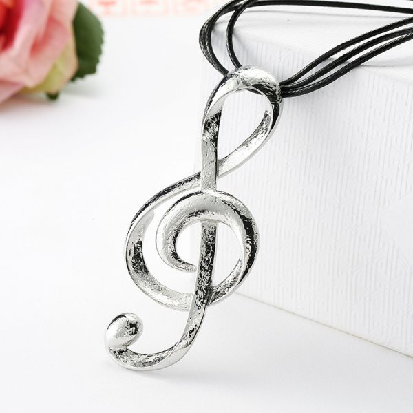 Musical Note Pendant Necklace DISCO Ornament